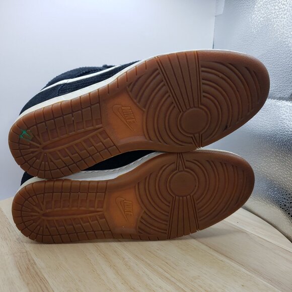 Nike Womens 8.5 White Black Suede Dunk Sky Hi Hidden Wedge Shoes 528899-002 - Picture 6 of 8